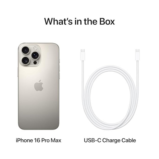 iPhone 16 Pro Max 512 GB: 5G Mobile Phone with Camera Control, 4K 120 fps Dolby Vision and a Huge Leap in Battery Life. Works with AirPods; Natural Titanium iPhone 16 Pro Max 512 GB: 5G Mobile Phone with Camera Control, 4K 120 fps Dolby Vision and a Huge Leap in Battery Life. Works with AirPods; Natural Titanium