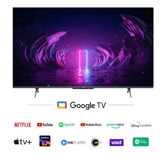 Vu 139 cm (55 inches) The GloLED Series 4K Smart LED Google TV 55GloLED (Grey)