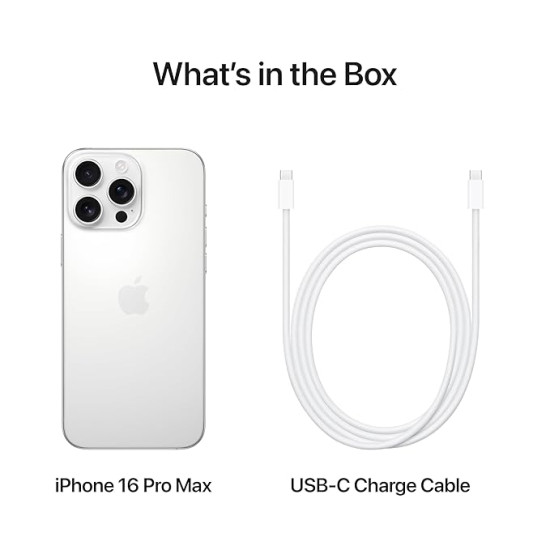 iPhone 16 Pro Max 1TB: 5G Mobile Phone with Camera Control, 4K 120 fps Dolby Vision and a Huge Leap in Battery Life. Works with AirPods; White Titanium