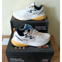 Campus Shoes Air Turbo Men’s Running Shoes – White/Orange Cushion Sneakers