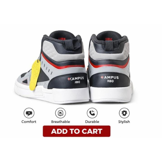 Campus Air Pro High-Top Sneakers (Grey/Black/Red) Campus Air Pro High-Top Sneakers (Grey/Black/Red)