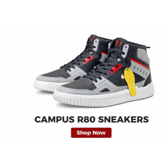 Campus Air Pro High-Top Sneakers (Grey/Black/Red) Campus Air Pro High-Top Sneakers (Grey/Black/Red)