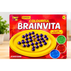 Colourful Brainvita Senior+ – Classic Solitaire Board Game with Colourful Marbles for Kids & Adults (6+ Years) Colourful Brainvita Senior+ – Classic Solitaire Board Game with Colourful Marbles for Kids & Adults (6+ Years)