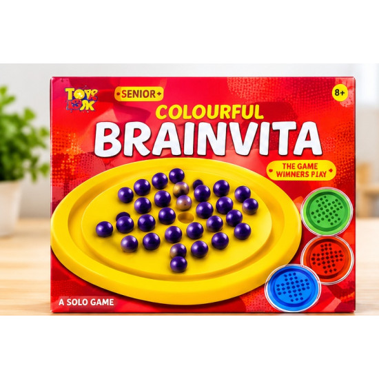 Colourful Brainvita Senior+ – Classic Solitaire Board Game with Colourful Marbles for Kids & Adults (6+ Years) Colourful Brainvita Senior+ – Classic Solitaire Board Game with Colourful Marbles for Kids & Adults (6+ Years)