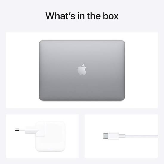 Apple MacBook Air Laptop: Apple M1 chip, 13.3-inch/33.74 cm Retina Display, 8GB RAM, 256GB SSD Storage, Backlit Keyboard, FaceTime HD Camera, Touch ID. Works with iPhone/iPad; Space Grey